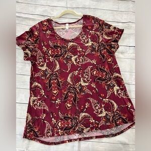Lularoe Classic Tee Size 3XL High Low Top Floral Print